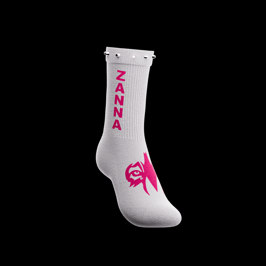 White & Pink | "Studded" Sock - ZANNA