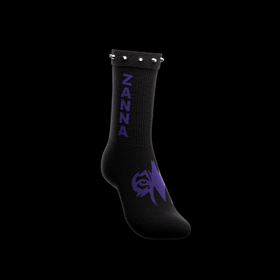 Black & Purple | “Studded” Socks - ZANNA