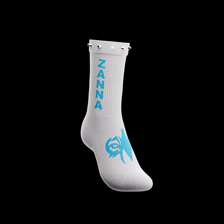 White & Blue | "Studded" Sock - ZANNA