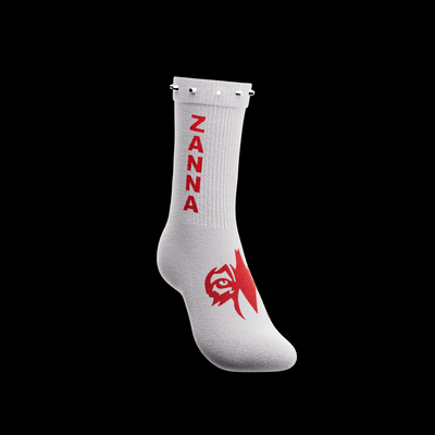 White & Red | “Studded” Sock - ZANNA