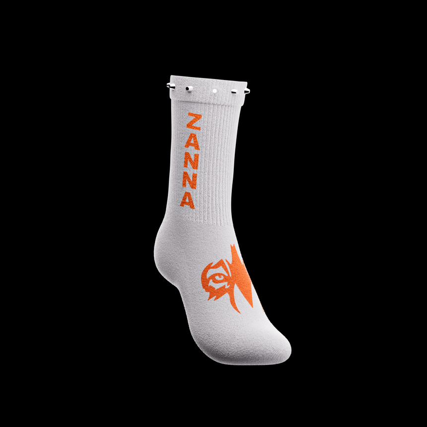 White & O-Fluo | "Studded" Sock - ZANNA