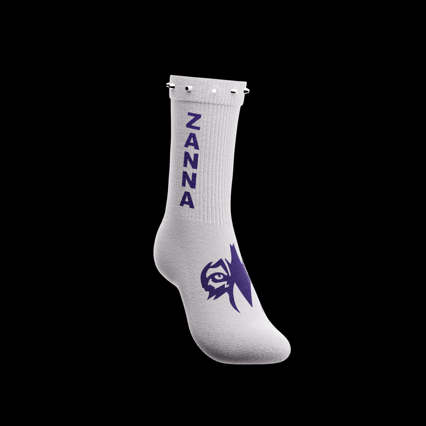 White & Purple | "Studded" Sock - ZANNA