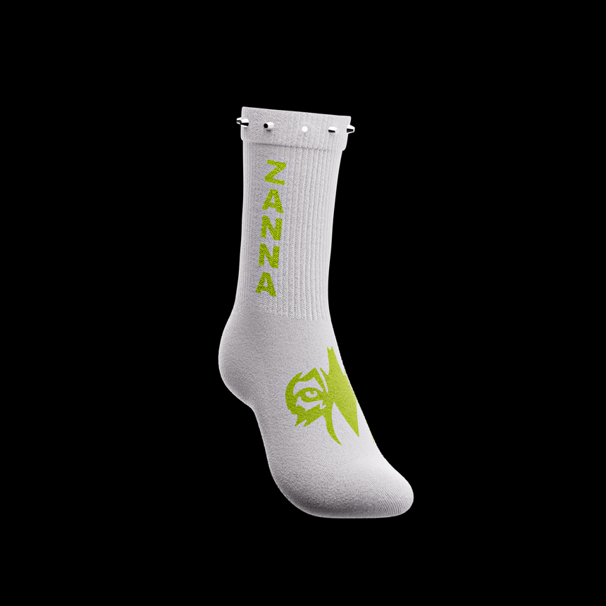 White & Y-Fluo | "Studded" Sock - ZANNA