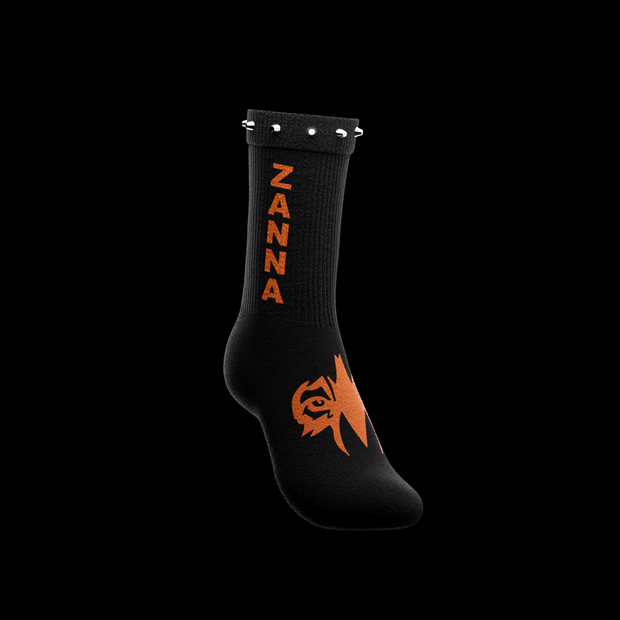 Black & O-Fluo | "Studded" Sock - ZANNA