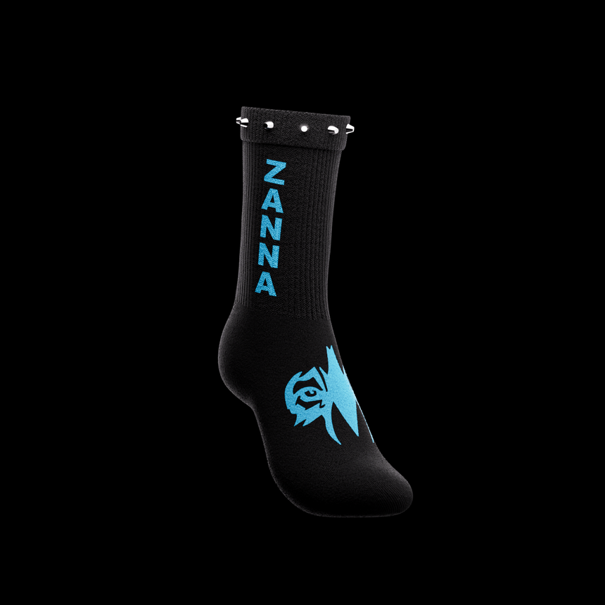 Black & Blue | "Studded" Sock - ZANNA