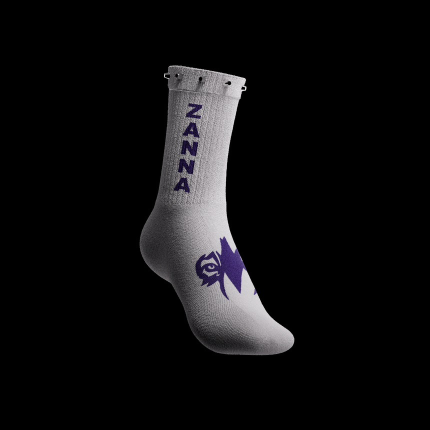 White & Purple | "Studded" Sock - ZANNA