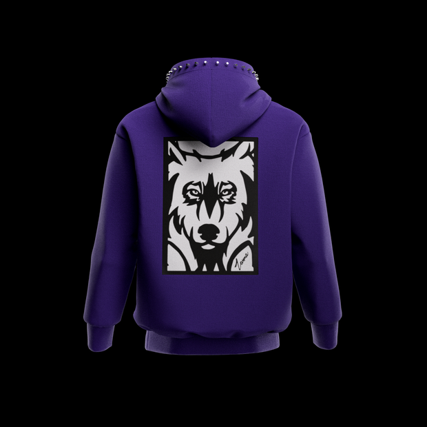 “Studded” Hoodie | Purple - ZANNA